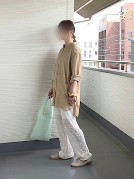 「OZOC（オゾック）のアイテム（シャツ/ブラウス）」を使った、teeemoeさん（レディース・157cm）の秋コーディネート