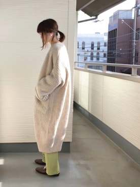 「ピスタチオ」｜「アイテム（スウェット）」を使った、teeemoeさん（レディース・157cm）の冬コーディネート