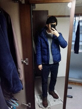 「Abercrombie&Fitch（アバークロンビーアンドフィッチ）のアイテム（ダウンジャケット/コート）」を使った、ゆかげ。さん（メンズ・171cm）の冬コーディネート