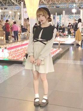 「Swankiss（スワンキス）のアイテム（ハンチング/ベレー帽）」を使った、うさちさん（レディース・155cm）の春コーディネート