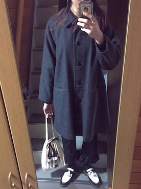 「中田クルミ」｜「アイテム（その他アウター）」を使った、はっちさん（レディース・167cm）の冬コーディネート