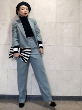 「秋先取りコーデ」｜「アイテム（クラッチバッグ）」を使った、♡さん（レディース・147cm）の秋コーディネート