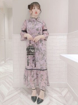 Oriental Muse Dressクレイミー ワンピース 菅野結以 ネイビー | www 