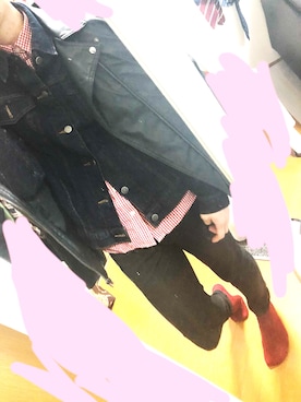 「リドム」｜「アイテム（デニムジャケット）」を使った、あずまさん（メンズ・169cm）の春コーディネート