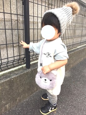 「アイテム（ロンパース）」を使った、tii__knさん（キッズ・80cm）の秋コーディネート