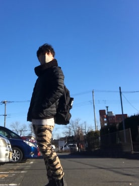 「スキニー」｜「アイテム（ノーカラージャケット）」を使った、Rickeymouseさん（メンズ・166cm）の冬コーディネート