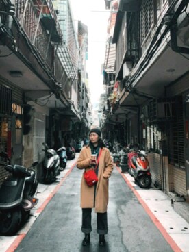 「大衣外套」｜Ming tingさん（レディース・163cm）の春コーディネート