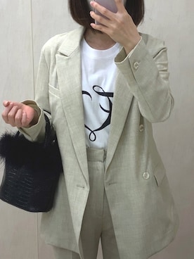 「Charles Chaton（シャルルシャトン）のアイテム（ジャケット/アウター）」を使った、makiさん（レディース・156cm）の春コーディネート