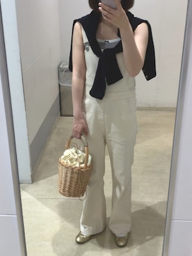 「Heather（ヘザー）のアイテム（サロペット/オーバーオール）」を使った、makiさん（レディース・156cm）の夏コーディネート