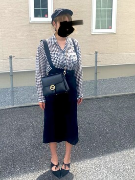「NANO universe（ナノユニバース）のアイテム（ジャンパースカート）」を使った、chiさん（レディース・167cm）の夏コーディネート