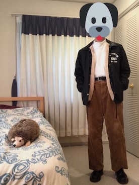 「temptation（テンプテーション）のアイテム（ナイロンジャケット）」を使った、とうふくん。さん（メンズ・170cm）の秋コーディネート