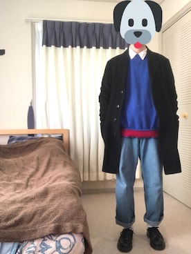 「TOMMY HILFIGER」｜「アイテム（チェスターコート）」を使った、とうふくん。さん（メンズ・170cm）の冬コーディネート