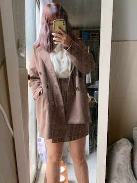 「Heather（ヘザー）のアイテム（テーラードジャケット）」を使った、ジンさん（レディース・158cm）の秋コーディネート