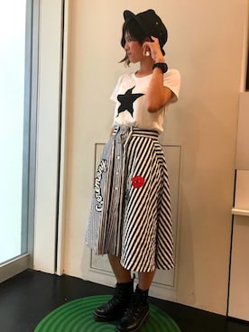 「アイテム（ブーツ）」を使った、14+ 神戸ハーバーランドUMIE店 スタッフさん（レディース・167cm）の夏コーディネート