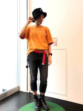 「アイテム（ブーツ）」を使った、14+ 神戸ハーバーランドUMIE店 スタッフさん（レディース・167cm）の夏コーディネート