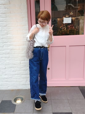 「アイテム（ピアス（両耳用））」を使った、おおかわりほさん（レディース・154cm・20代）の秋コーディネート