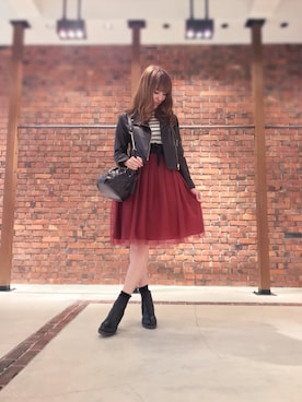 「ブルーレーベル」｜「アイテム（ブルゾン）」を使った、AYAKOさん（レディース・165cm）の春コーディネート