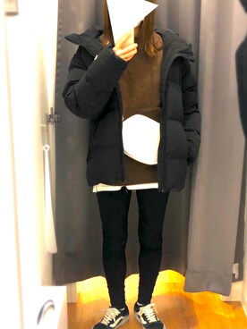 「Champion（チャンピオン）のアイテム（ダウンジャケット/コート）」を使った、✿aki✿さん（レディース・152cm）の冬コーディネート