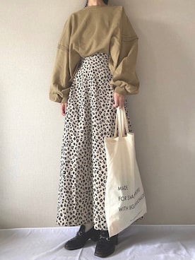 「スエット」｜「アイテム（ローファー）」を使った、uno.さん（レディース・155cm）の冬コーディネート