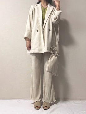 「SPINNS（スピンズ）のアイテム（テーラードジャケット）」を使った、uno.さん（レディース・155cm）の春コーディネート