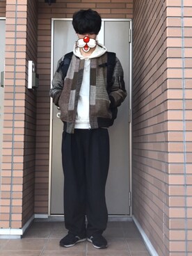 「正月」｜「アイテム（ブルゾン）」を使った、トッティさん（メンズ・178cm）の冬コーディネート