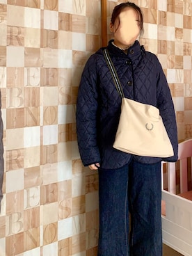 「キルティングコート」｜もちびさん（レディース・150cm）の冬コーディネート