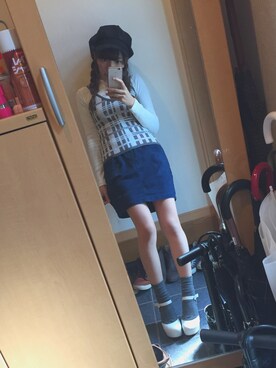 「へザー」｜「アイテム（キャスケット）」を使った、hidekaさん（レディース・151cm）の春コーディネート