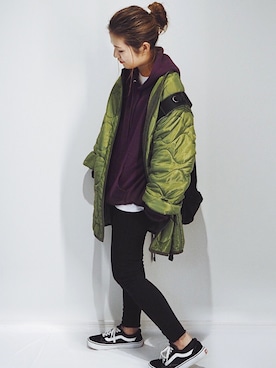 「FREAK'S STORE（フリークスストア）のFREDRIK PACKERS/フレドリックパッカーズ 別注500D DAY PACK （バックパック/リュック）」を使った、miさん（レディース・154cm）の秋コーディネート