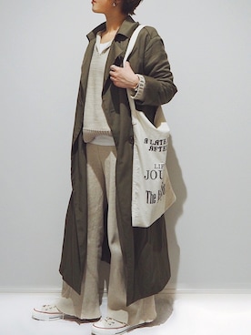 「SLOBE IENA（スローブイエナ）のアイテム（トレンチコート）」を使った、miさん（レディース・154cm）の冬コーディネート