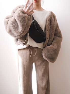 「RED CHOP WORKS（レッドチョップワークス）のアイテム（ジャケット/アウター）」を使った、miさん（レディース・154cm）の秋コーディネート