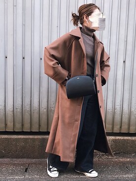 「DHOLIC（ディーホリック）のアイテム（ダウンジャケット/コート）」を使った、miさん（レディース・154cm）の冬コーディネート