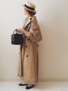 「archives（アルシーヴ）のアイテム（帽子）」を使った、miさん（レディース・154cm）の春コーディネート