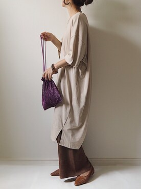 「reca（レカ）のアイテム（ワンピース/ドレス）」を使った、miさん（レディース・154cm）の夏コーディネート