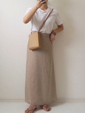 「UNIQLO（ユニクロ）のMEN ドライカラークルーネックT（半袖）（Tシャツ/カットソー）」を使った、miさん（レディース・154cm）の夏コーディネート
