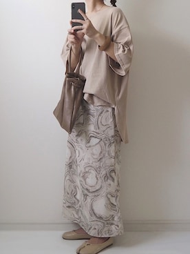 「OpenCLOSE（オープンクローズ）のアイテム（スカート）」を使った、miさん（レディース・154cm）の夏コーディネート