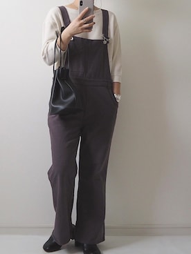 「GRL（グレイル）のアイテム（オールインワン・サロペット）」を使った、miさん（レディース・154cm）の秋コーディネート