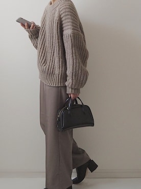 「H&M（エイチ・アンド・エム）のアイテム（ニット/セーター）」を使った、miさん（レディース・154cm）の秋コーディネート