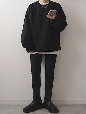 「ISOOK（アイスー）のアイテム（スウェット）」を使った、miさん（レディース・154cm）の冬コーディネート