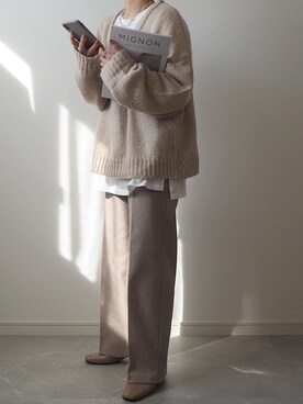 「ISOOK（アイスー）のアイテム（パンツ）」を使った、miさん（レディース・154cm）の冬コーディネート
