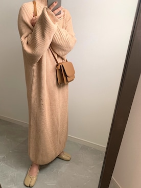 「ISOOK（アイスー）のアイテム（ワンピース/ドレス）」を使った、miさん（レディース・154cm）の冬コーディネート