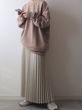 「ISOOK（アイスー）のアイテム（スウェット）」を使った、miさん（レディース・154cm）の冬コーディネート