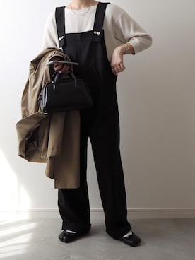 「ISOOK（アイスー）のアイテム（オールインワン・サロペット）」を使った、miさん（レディース・154cm）の春コーディネート