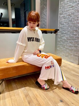 「HYSTERIC GLAMOUR（ヒステリックグラマー）のG-SHOCK×HYSTERIC/DW-6900 GUITAR GIRL（アナログ腕時計、ブルー系）」を使った、hinataさん（レディース・162cm）の夏コーディネート