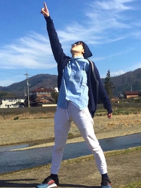 「SEVENDAYS=SUNDAY（セブンデイズサンデイ）のアイテム（ニットキャップ/ビーニー）」を使った、おちゃさん（メンズ・162cm）の春コーディネート