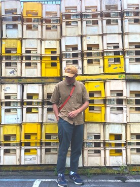 「plain-me（プレインミー）のアイテム（シャツ/ブラウス）」を使った、蔡昌軒さん（メンズ・175cm）の秋コーディネート