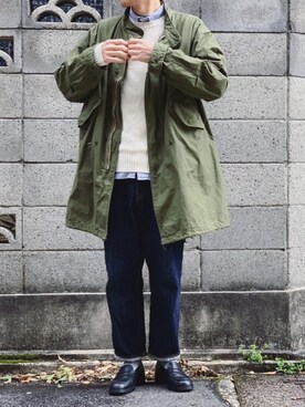 「アーミー」｜「アイテム（モッズコート）」を使った、dodokurashi さん（メンズ・174cm）の春コーディネート