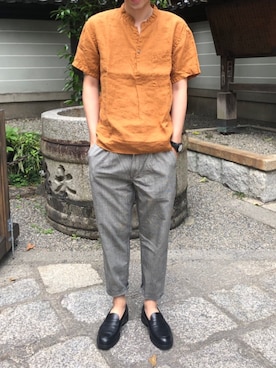 「OMNIGOD（オムニゴッド）のアイテム（トップス）」を使った、dodokurashi さん（メンズ・174cm）の春コーディネート