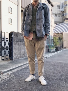 「OMNIGOD（オムニゴッド）のアイテム（その他アウター）」を使った、dodokurashi さん（メンズ・174cm）の秋コーディネート