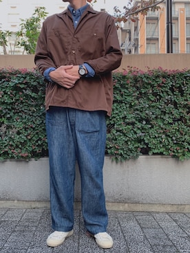 「OMNIGOD（オムニゴッド）のアイテム（パンツ）」を使った、dodokurashi さん（メンズ・174cm）の秋コーディネート