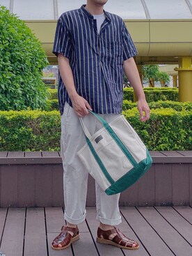 「OMNIGOD（オムニゴッド）のアイテム（トップス）」を使った、dodokurashi さん（メンズ・174cm）の夏コーディネート